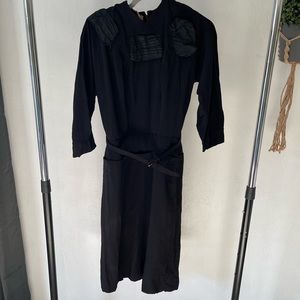 Vintage Paul Sachs Black dress - 3/4 length sleeves - mid length